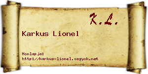 Karkus Lionel névjegykártya